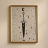 The Dagger Athame Art Print - Gothic Weapon Illustration - Dark Academia Wall Decor