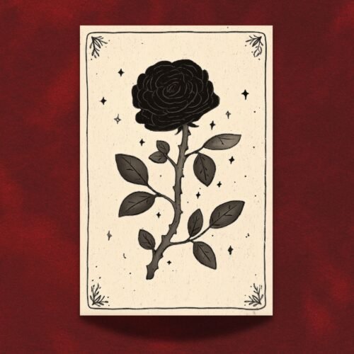 The-Dahlia Black Dahlia Flower Print - Botanical Gothic Art - Dark Romance Floral Tarot