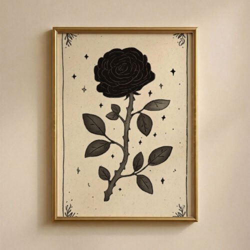 The-Dahlia_4 Black Dahlia Flower Print - Botanical Gothic Art - Dark Romance Floral Tarot