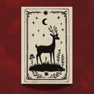The Stag Deer Art Print - Forest Spirit Illustration - Nature Witch Wall Decor