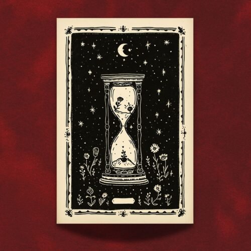 The Hourglass Sands of Time Print - Memento Mori Art - Dark Academia Study Decor
