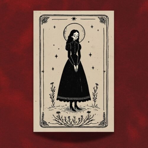 The-Lady The Mystic Lady Portrait - Gothic Witch Art Print - Victorian Vampire Vibe