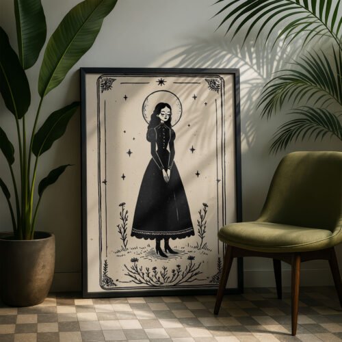 image.png The Mystic Lady Portrait - Gothic Witch Art Print - Victorian Vampire Vibe