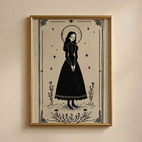 The-Lady_4 The Mystic Lady Portrait - Gothic Witch Art Print - Victorian Vampire Vibe