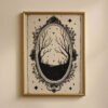 The Magic Mirror Art Print - Scrying Tool Illustration - Witchy Vanity Wall Decor