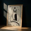 The Owl Tarot Print - Wisdom Totem Art - Bird of Prey Illustration