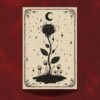 Mystic Rose Flower Print - Botanical Witch Art - Romantic Gothic Tarot Card