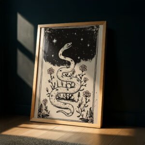 The Serpent Snake Art Print - Ouroboros Symbol - Rebirth & Transformation Decor