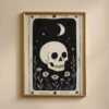 The Skull Memento Mori Print - Gothic Macabre Art - Spooky Skeleton Tarot Style