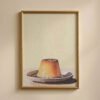 Caramel Flan Pudding Print - Creme Caramel Art - Retro Dessert Illustration