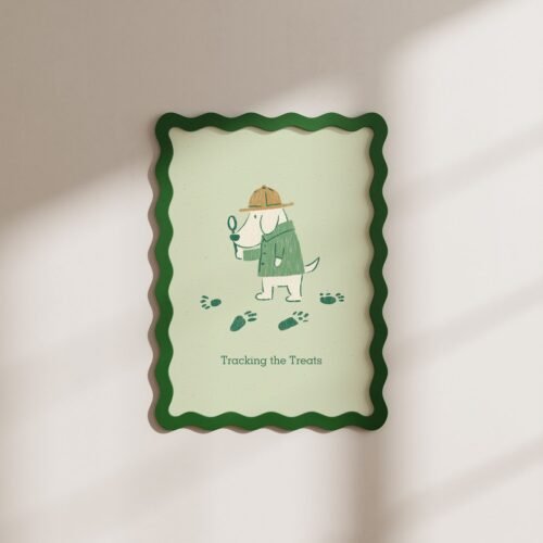 Detective Beagle Portrait – Whimsical Dog Illustration, Funny Pet Wall Art, Gift for Beagle Lover