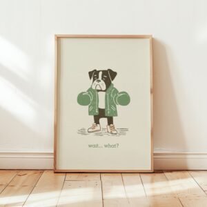 Boxer Dog Home Gym Decor – Funny Boxing Sport Print – Gift for Boxer Lover