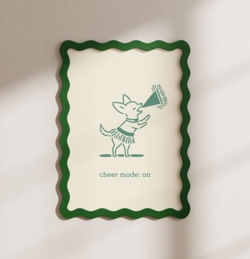 Chihuahua Cute Cheerleader Portrait | Gift for Cheer Mom, Printable Dog Wall Art