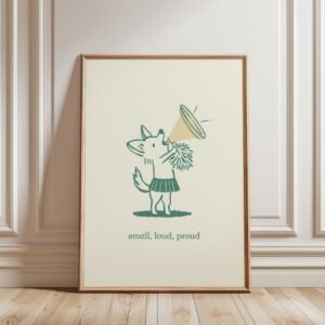 Chihuahua Cute Cheerleader Portrait | Gift for Cheer Mom, Printable Dog Wall Art