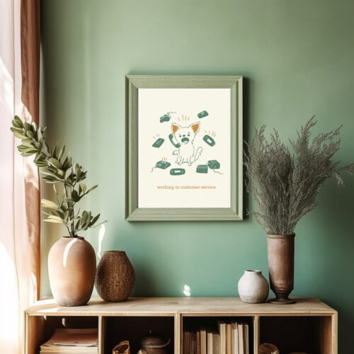 Chihuahua Funny Customer Service Dog –  Office Wall Decor, Gift for Receptionist