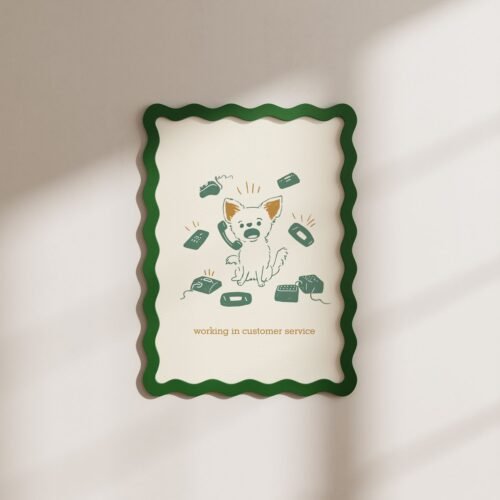 Chihuahua Funny Customer Service Dog –  Office Wall Decor, Gift for Receptionist