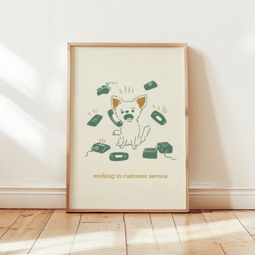 Chihuahua Funny Customer Service Dog –  Office Wall Decor, Gift for Receptionist