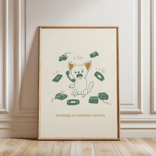 Chihuahua Funny Customer Service Dog –  Office Wall Decor, Gift for Receptionist
