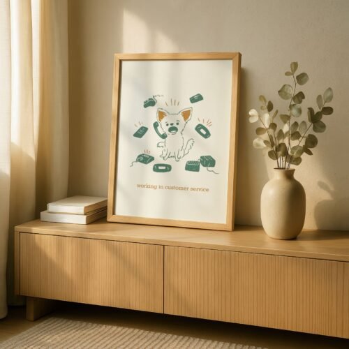 Chihuahua Funny Customer Service Dog –  Office Wall Decor, Gift for Receptionist