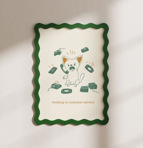 Chihuahua Funny Customer Service Dog –  Office Wall Decor, Gift for Receptionist