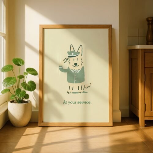 German Shepherd Funny Portrait - Funny Security Guard Art – Gift for Police Officer