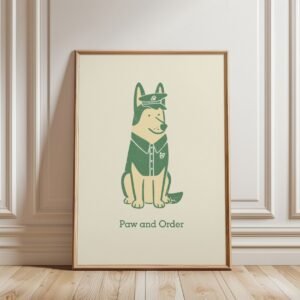 German Shepherd Funny Portrait - Funny Security Guard Art – Gift for Police Officer