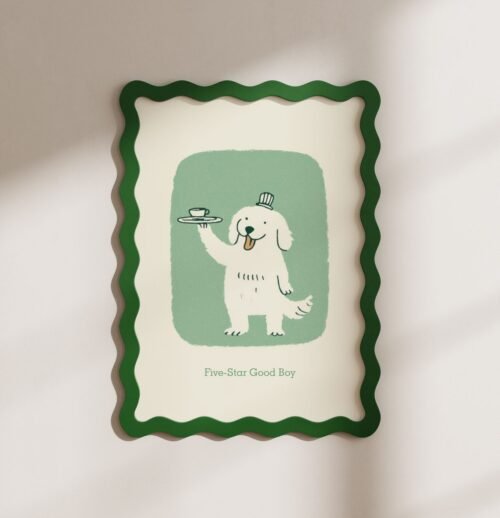 Server Golden Retriever Portrait - Funny Dog Waiter Print – Gift for Server