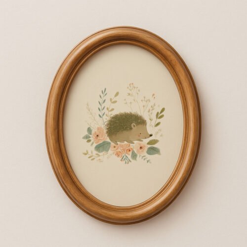 Cute Hedgehog Print - Forest Floor Animal - Woodland Nursery Decor