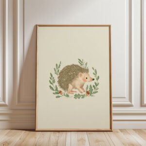 Cute Hedgehog Print - Forest Floor Animal - Woodland Nursery Decor