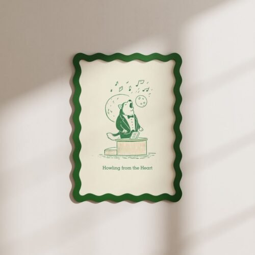 Husky Singer Portrait - Funny Dog Singing Art – Gift for Musician