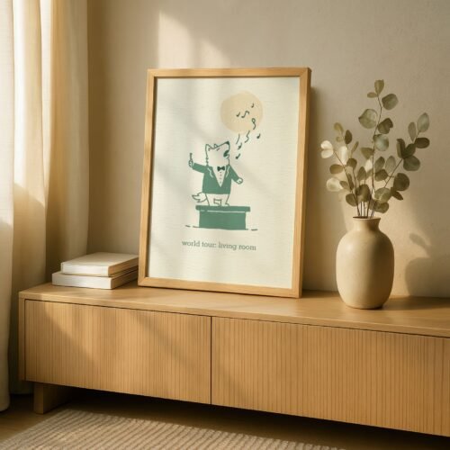 Husky Singer Portrait - Funny Dog Singing Art – Gift for Musician