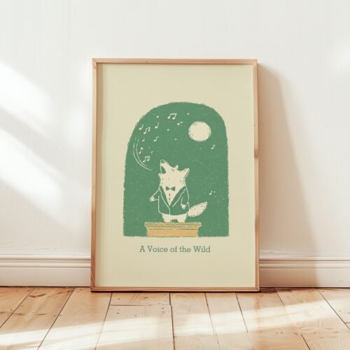 Husky Singer Portrait - Funny Dog Singing Art – Gift for Musician