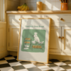 Labrador Dog chef, sage green, pastel color