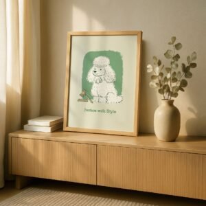 Poodle Judge Portrait – Cute Dog Printable Wall Art - Gift for Lawyer