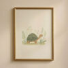 Vintage Turtle Art Print - Slow Living Animal - Whimsical Nursery Decor