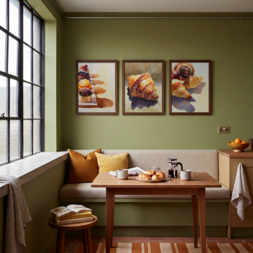 Set of 3 - The Patisserie Suite - Pastry Watercolor Wall Art Set