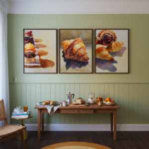 Set of 3 - The Patisserie Suite - Pastry Watercolor Wall Art Set