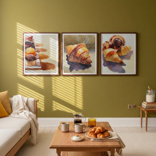 Set of 3 - The Patisserie Suite - Pastry Watercolor Wall Art Set