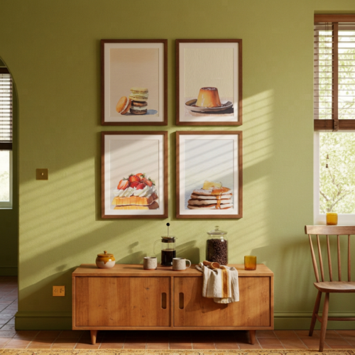 Set of 4 - The Sweet Tooth Quartet - Modern Pastel Dessert Gallery Wall