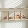 Set of 4 - The Sweet Tooth Quartet - Modern Pastel Dessert Gallery Wall