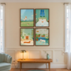 Set of 4 - The Urban Pups - Whimsical Pet Illustration Gallery Wall