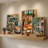 Set of 4 - A Weekend in Provence - Flower Market and Cafe Wall Art