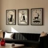 Set of 3 - Spirit of the Wild - Mystical Animal Wall Art