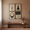Set of 4 - Femme Fatale - Witchy Feminine Gothic Wall Decor