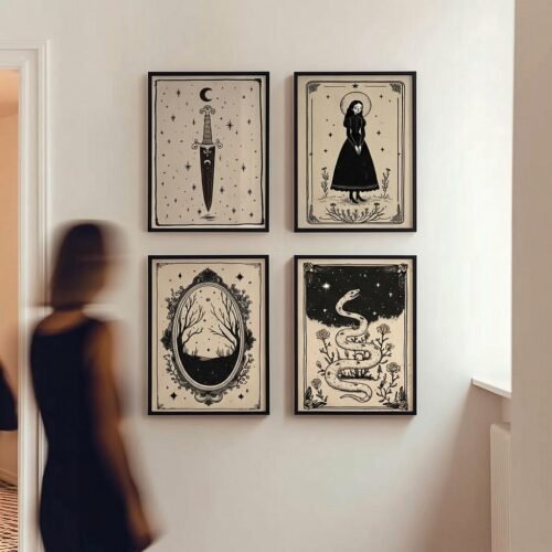 Set of 4 - Femme Fatale - Witchy Feminine Gothic Wall Decor