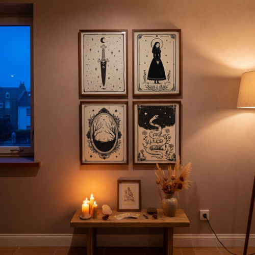 Set of 4 - Femme Fatale - Witchy Feminine Gothic Wall Decor