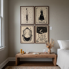 Set of 4 - Femme Fatale - Witchy Feminine Gothic Wall Decor