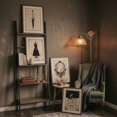 Set of 4 - Femme Fatale - Witchy Feminine Gothic Wall Decor