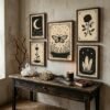 Set of 5 - The Alchemist's Garden - Witchy Crystal and Flower Art Prints