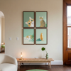 Set of 4 - Candid Moments - Playful Cat Art Print Set